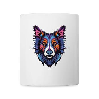 Border Collie Chien Portrait - Mug blanc - blanc - Devant