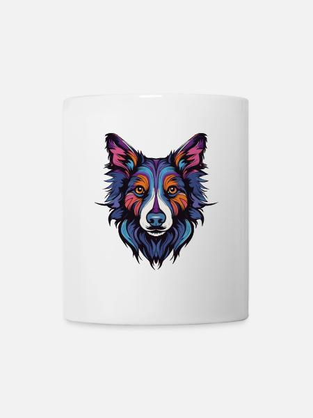 Border Collie Hund Portrait - Tasse - Weiß