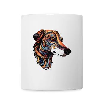 Greyhound Hund Portrait - Tasse - Weiß - Vorne