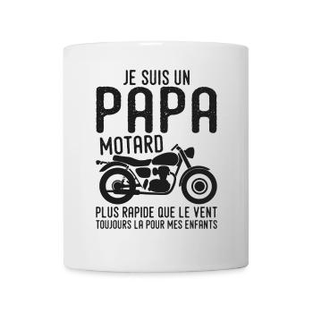 Biker Papa, Motorrad, Vatertagsgeschenk - Tasse - Weiß - Vorne