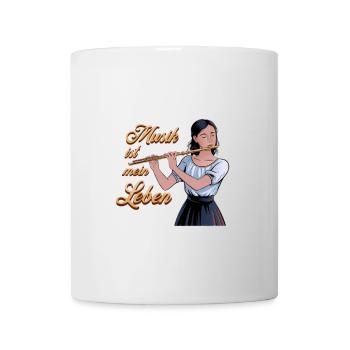 Querflöte Musik Ist Mein Leben Kunstwerk - Tasse - Weiß - Vorne