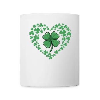 Shamrock Heart St. Patrick's Day Irish Love Men - Mug - white - Front
