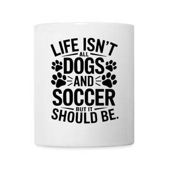 Soccer Disant Chiens Drôle Joueur de Football Cadeau - Mug blanc - blanc - Devant