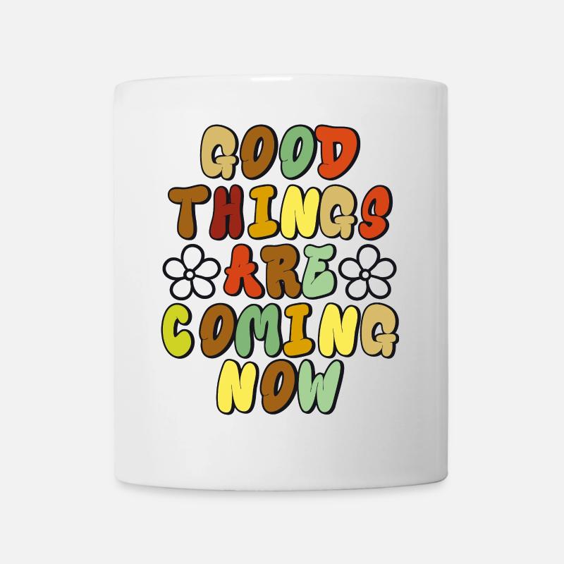 Good Things - Optimistisches Retro-Design - Tasse - Weiß