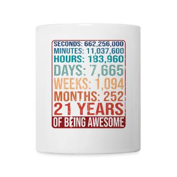 21 Jahre alt! Geburtstagsgeschenk 21. Geburtstag - Tasse - Weiß - Vorne