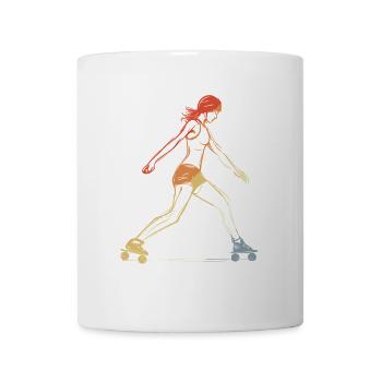 Weiblicher Roller Skater - Tasse - Weiß - Vorne