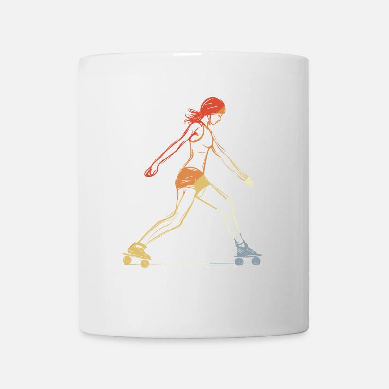 Weiblicher Roller Skater - Tasse - Weiß