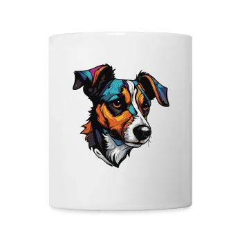 Jack Russel Terrier Hund Portrait - Tasse - Weiß - Vorne