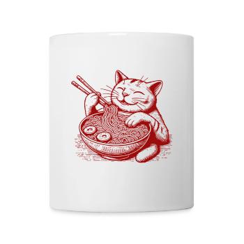 Ramen Noodles Kawaii Cat Streetwear Japonais - Mug blanc - blanc - Devant