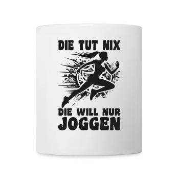 Coureuse qui ne fait rien, elle a juste envie de faire du footing, joggeuse - Mug blanc - blanc - Devant