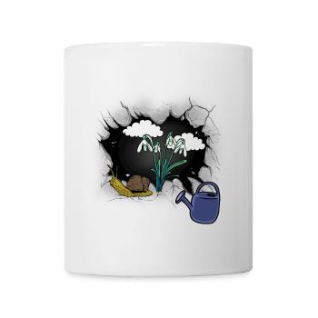 perce-neige fleur escargot escargot - Mug blanc - blanc - Devant