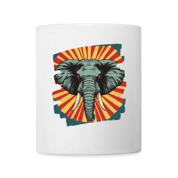 Elefant Retro - Tasse - Weiß - Vorne