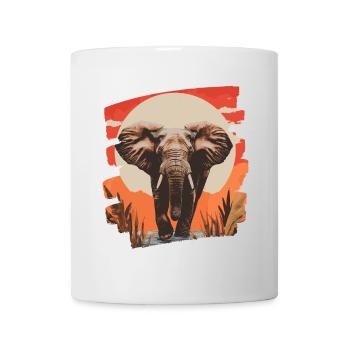 Elefant Retro - Tasse - Weiß - Vorne