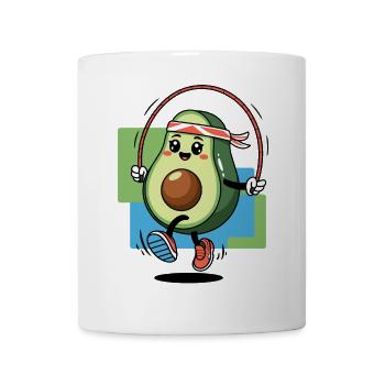Jumping Avocado Fitness Fun - Mug blanc - blanc - Devant