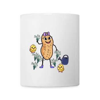 Cheerful Peanut Spring Snowdrop Garden - Mug - white - Front