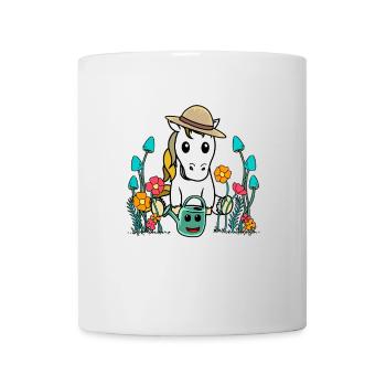 Gärtner Pferd Pferde Pony Natur Garten gärtnern - Tasse - Weiß - Vorne