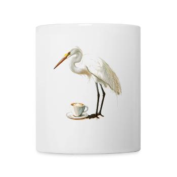 Reiher Vogel Kaffee - Tasse - Weiß - Vorne