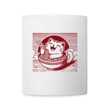 Kawaii Cat Ramen Noodles Streetwear Japonais - Mug blanc - blanc - Devant
