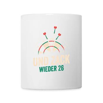 Dart Und Zack wieder 26 Darts - Tasse - Weiß - Vorne