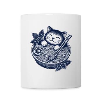 Kawaii Cat Ramen Noodles Japanese Streetwear - Mug - white - Front