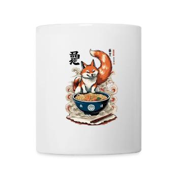 Kitsune Fox Ramen Rétro Ukiyo-e Japon Kawaii - Mug blanc - blanc - Devant