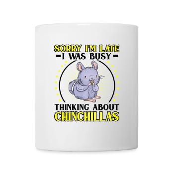 Penser au chinchilla, rongeur, souris laineuse - Mug blanc - blanc - Devant