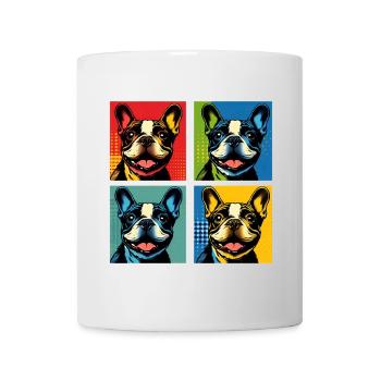 Frenchie Pop Art Bubbles, Pancake, Chonk, Nibbles - Mug - white - Front