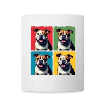 Pop Art Bulldog, Bubbles, Pancake, Chonk, Nibbles - Mug - white - Front