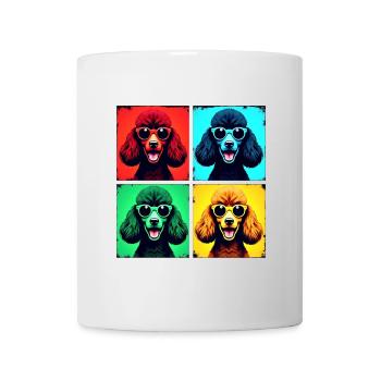 Pudel Pop Art, Luna, Charlie, Max, Lola, Mia - Tasse - Weiß - Vorne