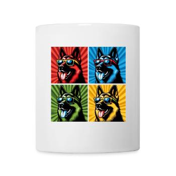 Ours Pop Art du Berger, Peluche, Biscuit, Gaufres - Mug blanc - blanc - Devant