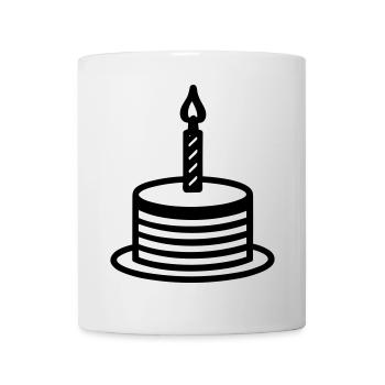Gateau d'anniversaire - Mug blanc - blanc - Devant