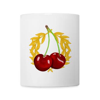 Summer Cherry Cherries Laurel Wreath Fruit Fruit - Mug - white - Front