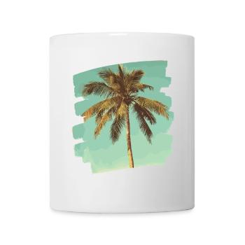 palmier rétro - Mug blanc - blanc - Devant