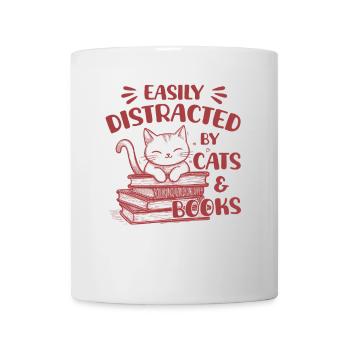 Leicht Von Katzen Und Büchern Ablenken Süße Katze - Tasse - Weiß - Vorne
