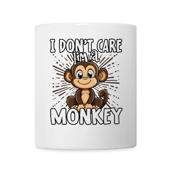 Je m’en fiche, je suis un singe - singe mignon - Mug blanc - blanc - Devant