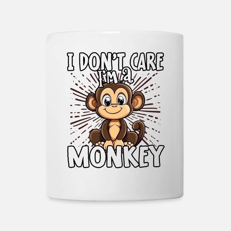 I don't care I'm a monkey - süßer Affe - Tasse - Weiß