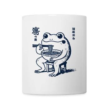 Funny Ramen Frog Ukiyo-E Kawaii Retro Aesthetic - Mug - white - Front