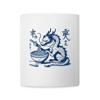 Lustiger Ukiyo-E Ramen Drache Streetwear Retro - Tasse - Weiß - Vorne