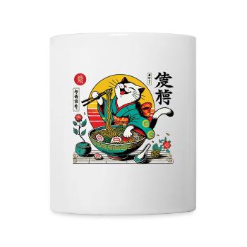 Japanese Retro Ukiyo-E Ramen Noodles Streetwear - Mug - white - Front