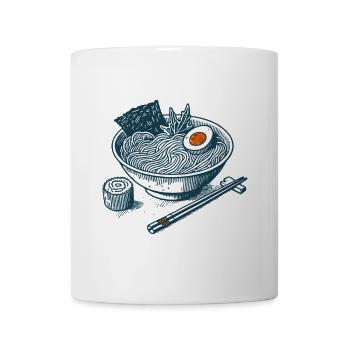 Ukiyo-E Ramen Noodles Retro Anime Japan Streetwear - Mug - white - Front