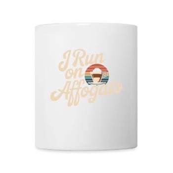 Je cours sur la boisson Affogato Funny Espressio en disant - Mug blanc - blanc - Devant
