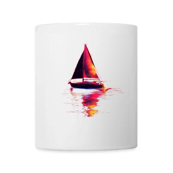 Segelschiff Retrowave - Tasse - Weiß - Vorne