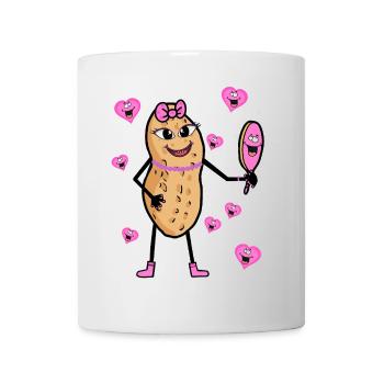 Erdnuss Schönheit Nuss Kosmetik Schminke - Tasse - Weiß - Vorne