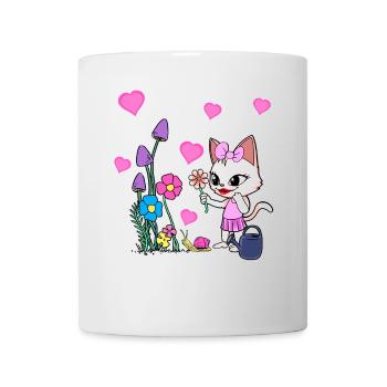 Nature Jardin Chat Été Chats Enfants - Mug blanc - blanc - Devant
