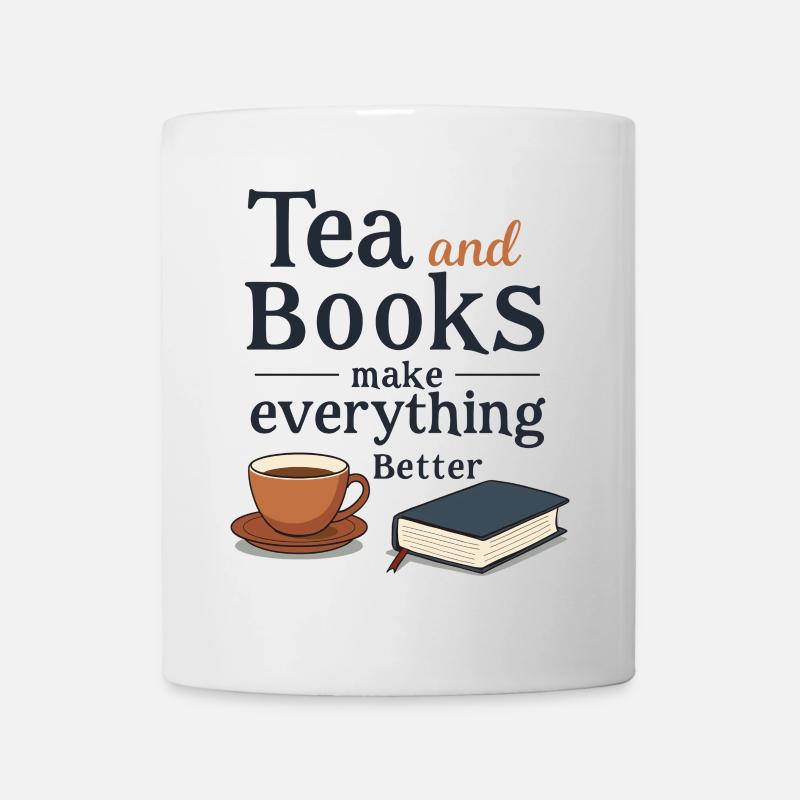 Tea and Books Spruch Zitat Slogan - Tasse - Weiß