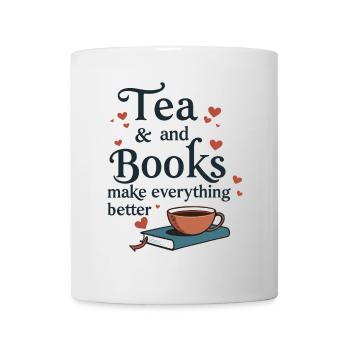 Tea and Books Saying Quote Bookworm - Mug - white - Front