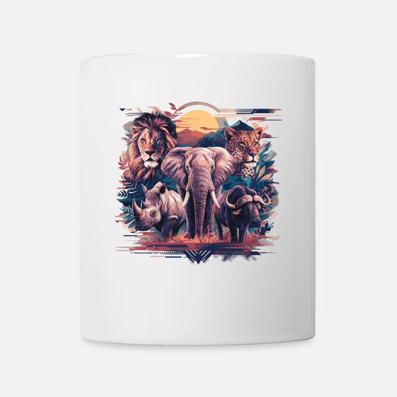 Big Five – Majestätische Wildtiere Afrikas - Tasse - Weiß