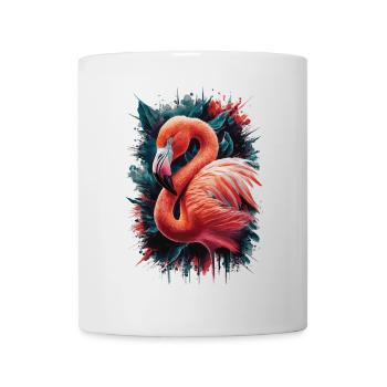 Pink Flamingo – Tropical & Colorful - Mug - white - Front