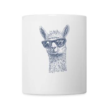 Cooles Lama Mit Sonnenbrille Lustiges Tier - Tasse - Weiß - Vorne