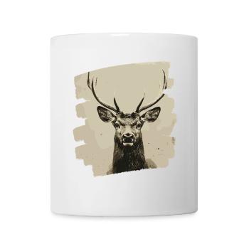 Cerf avec bois - Mug blanc - blanc - Devant